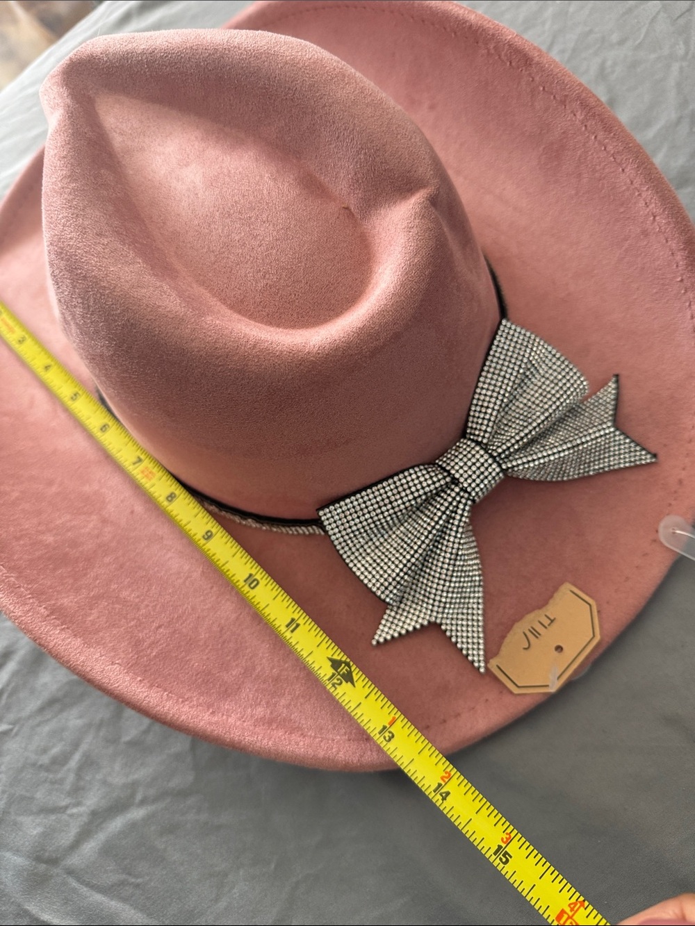 Women's Pink Suede Western Cowboy Hat with Decorative Band - Picture 7 of 9